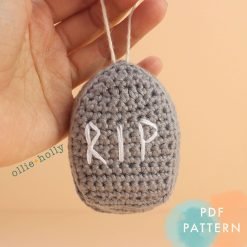 Tombstone Amigurumi Crochet Ornament (Pattern Only)