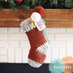 Crochet Christmas Stocking Stocking (Pattern Only) - Knit-look, Waistcoat Stitch Stocking