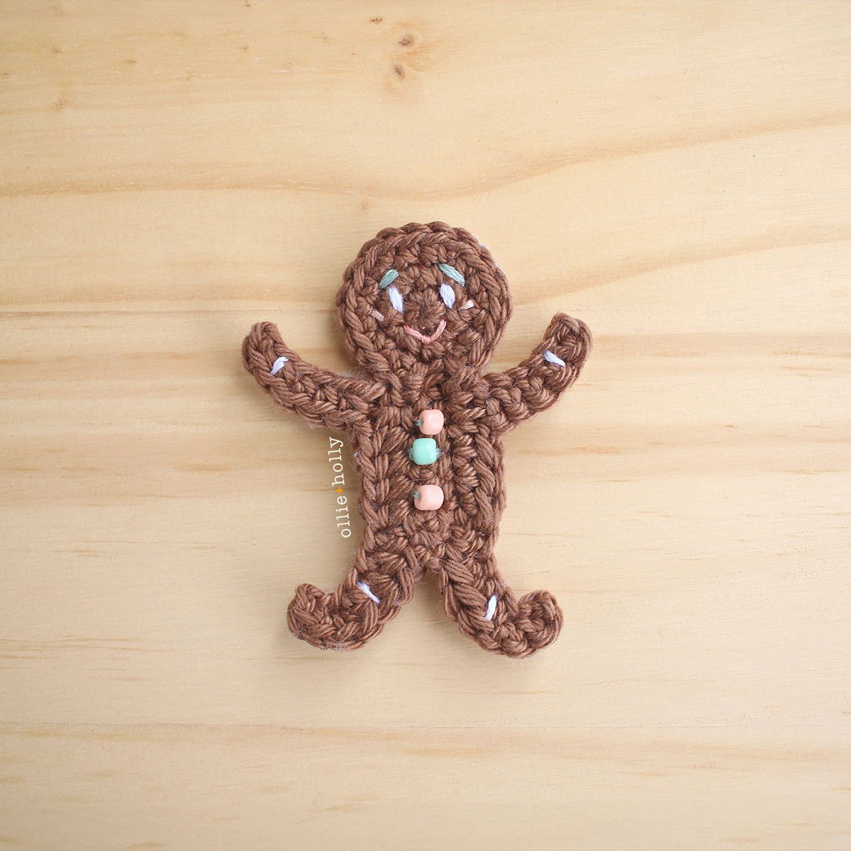 Christmas Gingerbread Man Applique Crochet Patterns